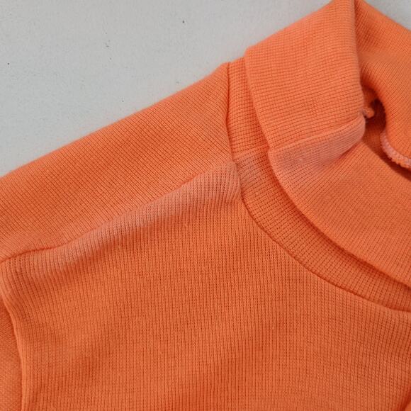 Vintage Dobie Turtleneck Unisex Size 7 Orange Long Sleeve Basic Layering - Picture 4 of 4